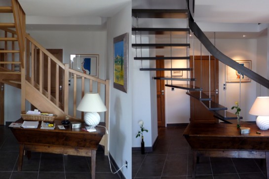 escalier design-bois-sans-garde-corps