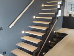 escalier bois métal avec limon crémaillère en acier