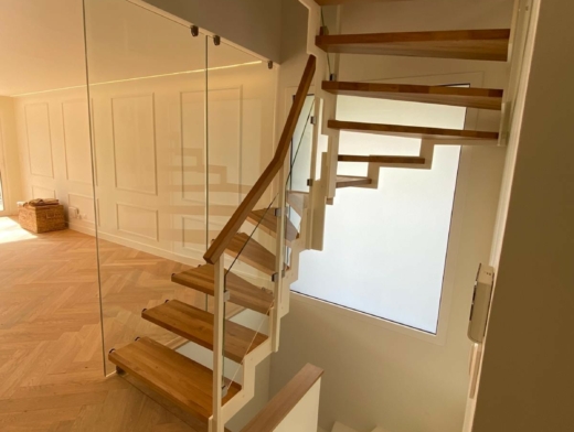 escalier acier bois et verre