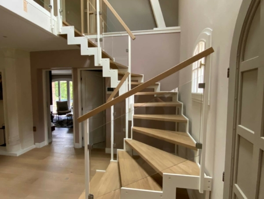 escalier acier chêne bois